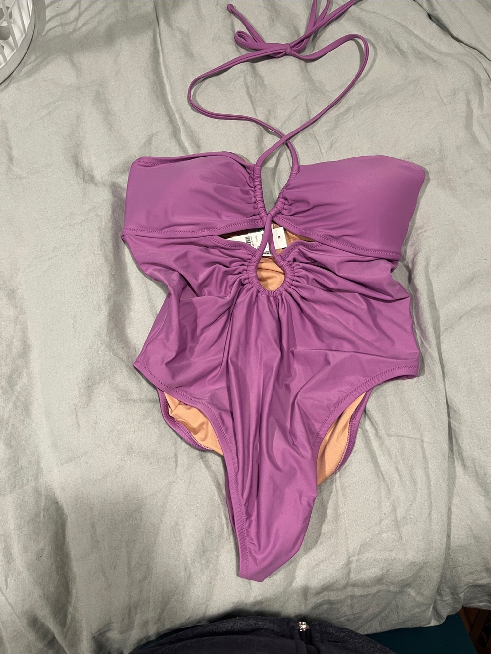 J. Crew Purple One-Piece Swimsuit with Front Keyhole
